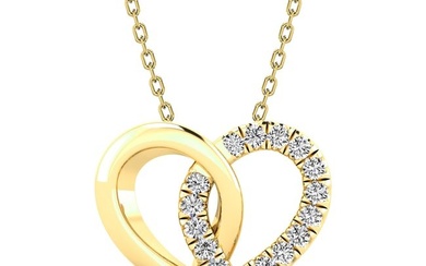 10K Yellow Gold 1/20 Ctw Diamond Heart Pendant