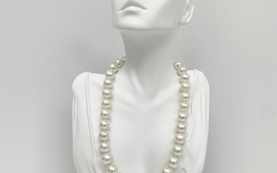 12-15mm South Sea White Near-Round Pearl Necklace with