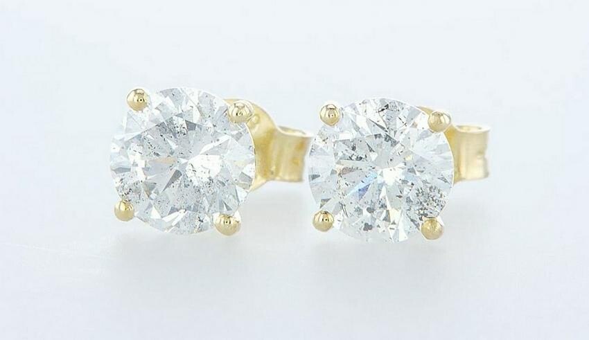 14 kt. White gold - Earrings - 2.11 ct Diamond