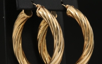 14K Twisted Hoop Earrings