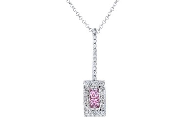 14KT White Gold 0.25ctw Pink Sapphire and Diamond One 14KT...