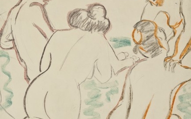 Ernst Ludwig Kirchner (1880-1938), Gruppe nackter Frauen in Unterhaltung