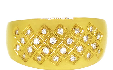 18 carati Oro - Anello - Diamanti 0.24 ct Peso...
