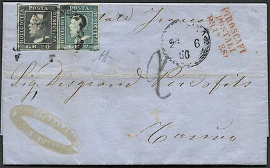 1860, Sicilia, lettera da Messina per Torino del 25 giugno 1860