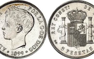 1899*1899. Alfonso XIII. SGV. 5 pesetas. (AC. 110). 25,03 g....