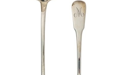 18th c. Sterling Silver Ladle and Stuffing Spoon