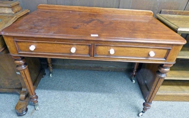 19TH CENTURY MAHOGANY SIDE TABLE WITH 2 DRAWERS &...