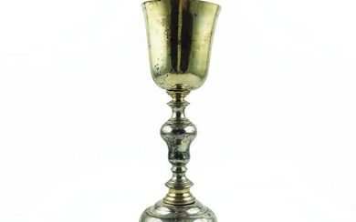 19th century Portuguese chalice in beaten silver