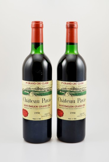 2 bottles of 1990 Chateau Pavie, Saint-...