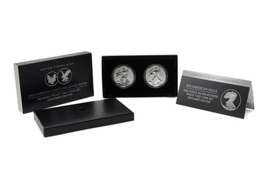 2021 TWO PIECE SILVER $1 COIN REVERSE PROOF SET