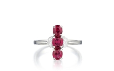Aletto Brothers Ruby and Diamond Platinum Ring