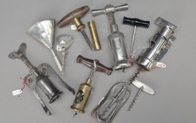 9 corkscrews, USA and Italy, around 1880-...