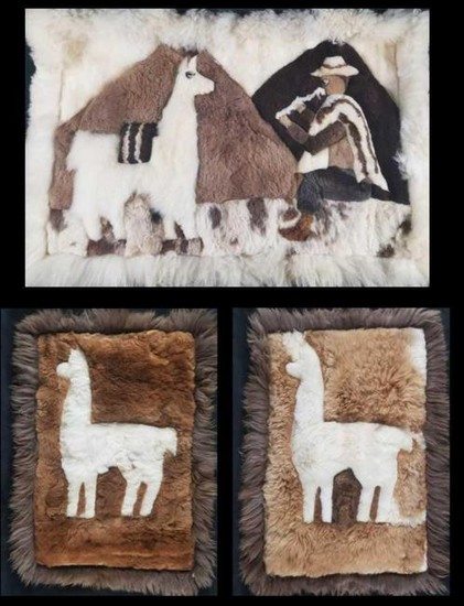 3 Handmade Authentic Peruvian Alpaca Wool Wall Hanging
