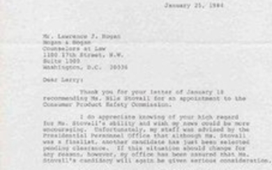 GEORGE BUSH TYPED LETTER SIGNED AS VICE PRESIDENT.