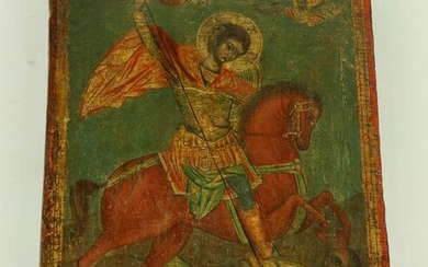 Greek Icon "Demetrius of Thessalonica" 17th century