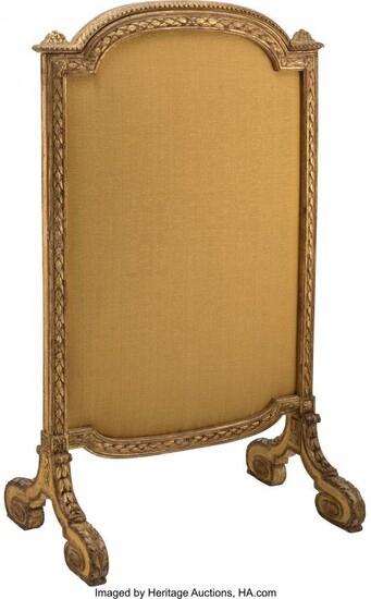 61078: A Louis XVI-Style Carved Giltwood and Upholstere