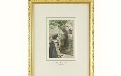 c1890 Gouache Portrait of Wm Shakespeare by Wm