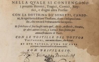 Minturno, Antonio Sebastiano L'ARTE POETICA... NELLA QUALE SI CONTENGONO I PRECETTI HEROICI, TRAGICI, COMICI, SATYRICI, E D'OGNI ALTRA POESIA, 1563