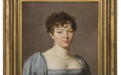 Pierre-Paul Prud'hon (Cluny 1758-1823 Paris), Portrait of a lady, half-length, in a blue dress