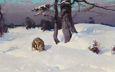 Stepan Kolesnikoff (1879-1955), Wolf in the snow