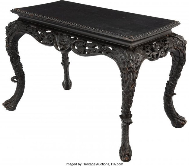 78278: A Chinese Carved Hardwood Bench, late Qing Dynas