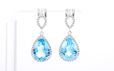 8.19ct Topaz and Diamond Earrings
