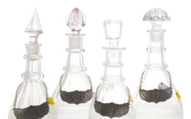 Four Anglo-Irish crystal decanters and stoppers