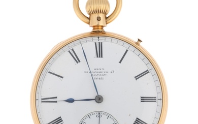 A 19th century 18ct gold open-face keyless pocket watch, by ...