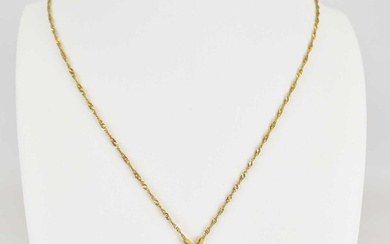 A 9ct gold dainty necklace, length 60cm, with a 9ct...