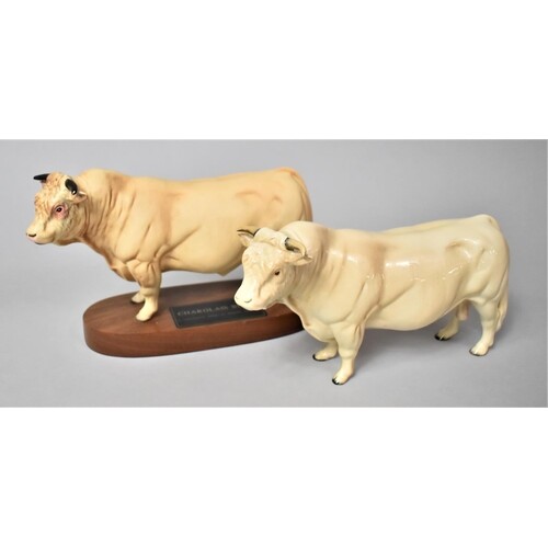 A Beswick Connoisseur Collection Charolais Bull (Matt) and a...