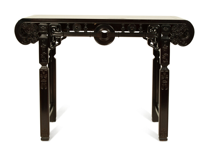 A Chinese Lacquer Hardwood Altar Table