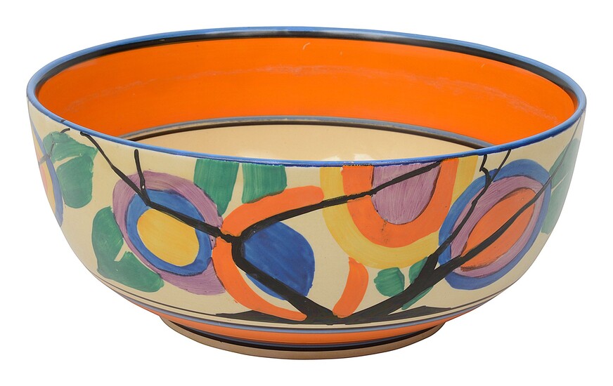 A Clarice Cliff bowl decorated with 'Circle Tree' designsigned to...