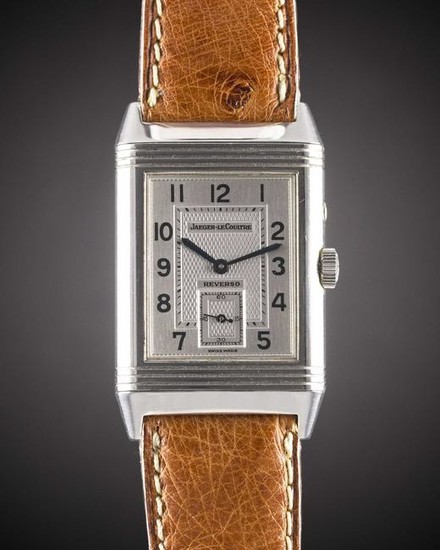 A GENTLEMAN'S STAINLESS STEEL JAEGER LECOULTRE REVERSO