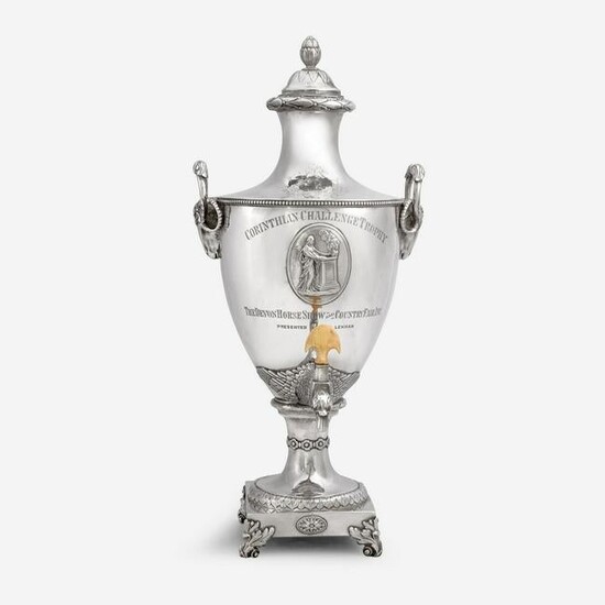 A George III sterling silver presentation hot water urn