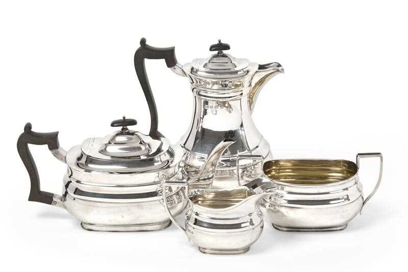 A George V Four-Piece Silver Tea-Service, by William Hutton...
