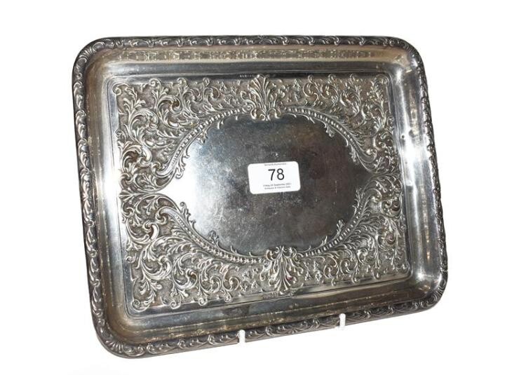 A George V Silver Dressing-Table Tray, by Walker and Hall,...