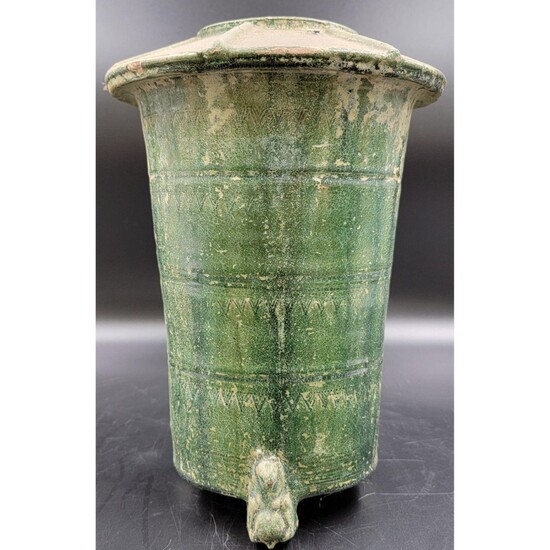 A Green-Glazed Granary Jar, Han Dynasty 1 Of 3