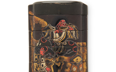 A LARGE FOUR-CASE LACQUER INRŌ Edo period (1615-1868), 18th century