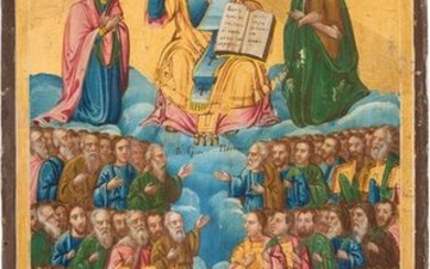 A LARGE ICON SHOWING 'ALL SAINTS' Greek, 19th century