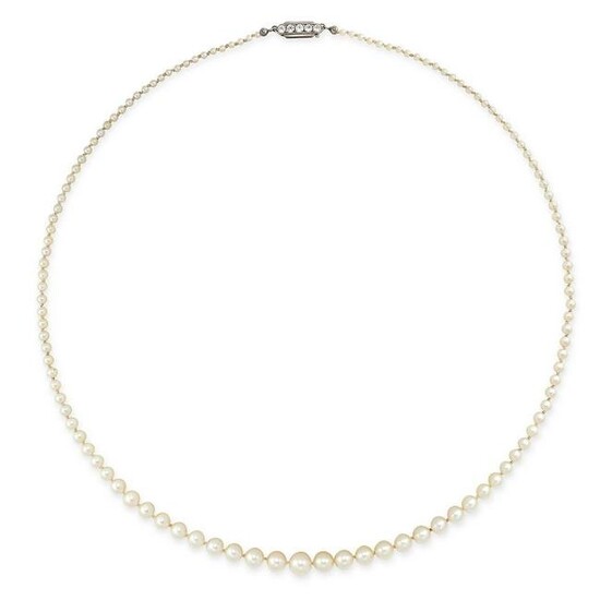 A PEARL NECKLACE comprising a single row of pearls