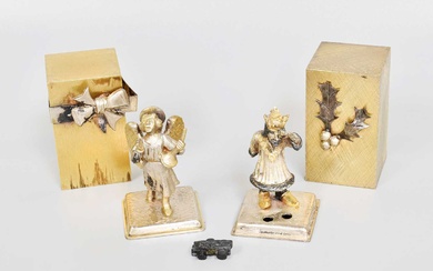 A Pair of Elizabeth II Parcel-Gilt Silver Novelty Presents, by...