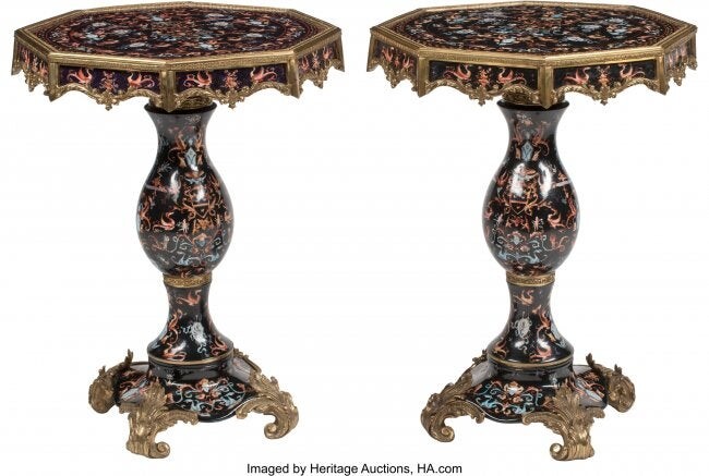 A Pair of French Baroque-Style Gilt Bronze and P
