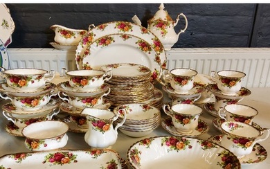 A Royal Albert Old Country Roses dinner and tea service, for...