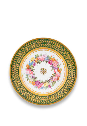 A Sèvres plate from 'service d'Italie' for the Prince and Princess Borghèse, circa 1808