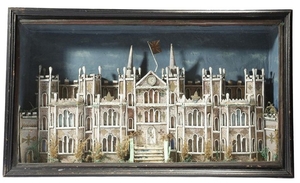 A Victorian rolled paper diorama of a Gothic count…