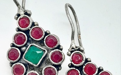A Vintage Pair of Emerald and Ruby Earrings...