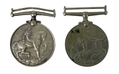 A WWI British War medal awarded to Private S Tomkins...