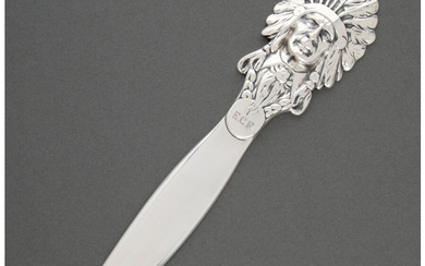 A William B. Kerr & Co. American Indian Bust Silver Letter Opener (late 19th century)