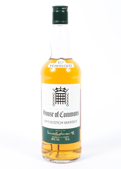 A bottle of House of Commons No.1 Scotch whisky by James Buchanan Company, Glasgow.