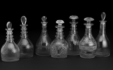 A collection of Georgian glass decanters Late 18th/early 19th century